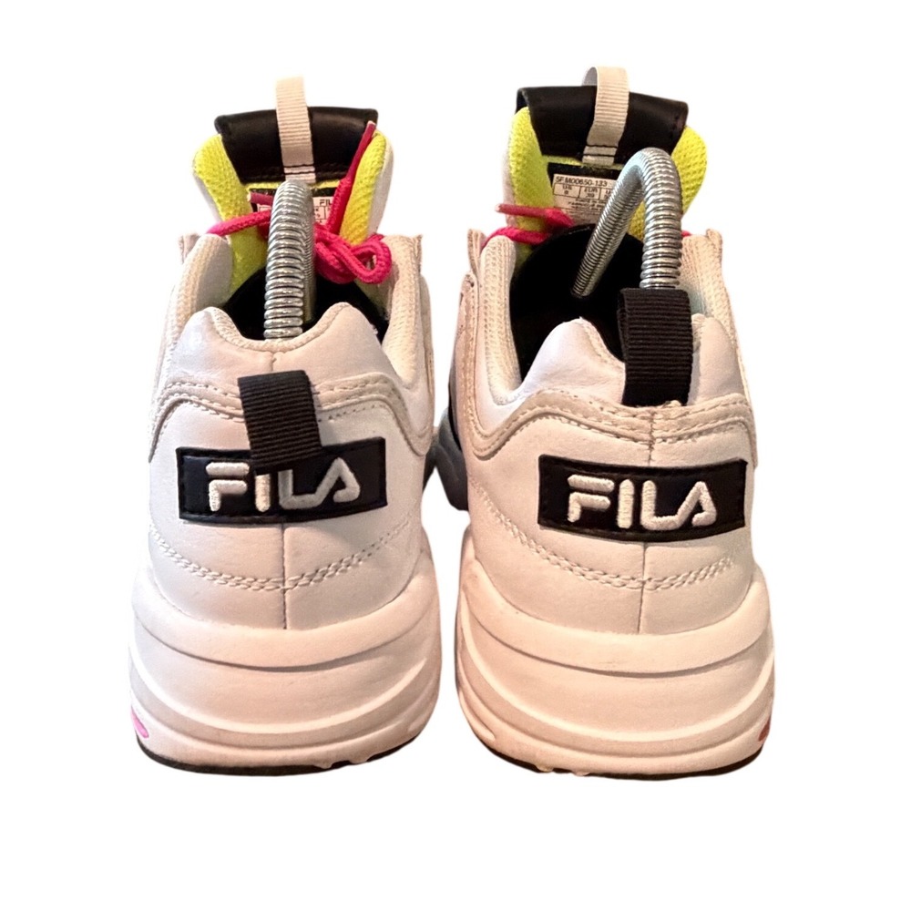 Fila Ray Tracer White Black Multi Color Chunky Sneakers Womens 8 5FM00650-133 - Picture 8 of 15